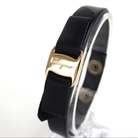 Salvatore Ferragamo Black and Gold Bracelet - Picture 1 of 10